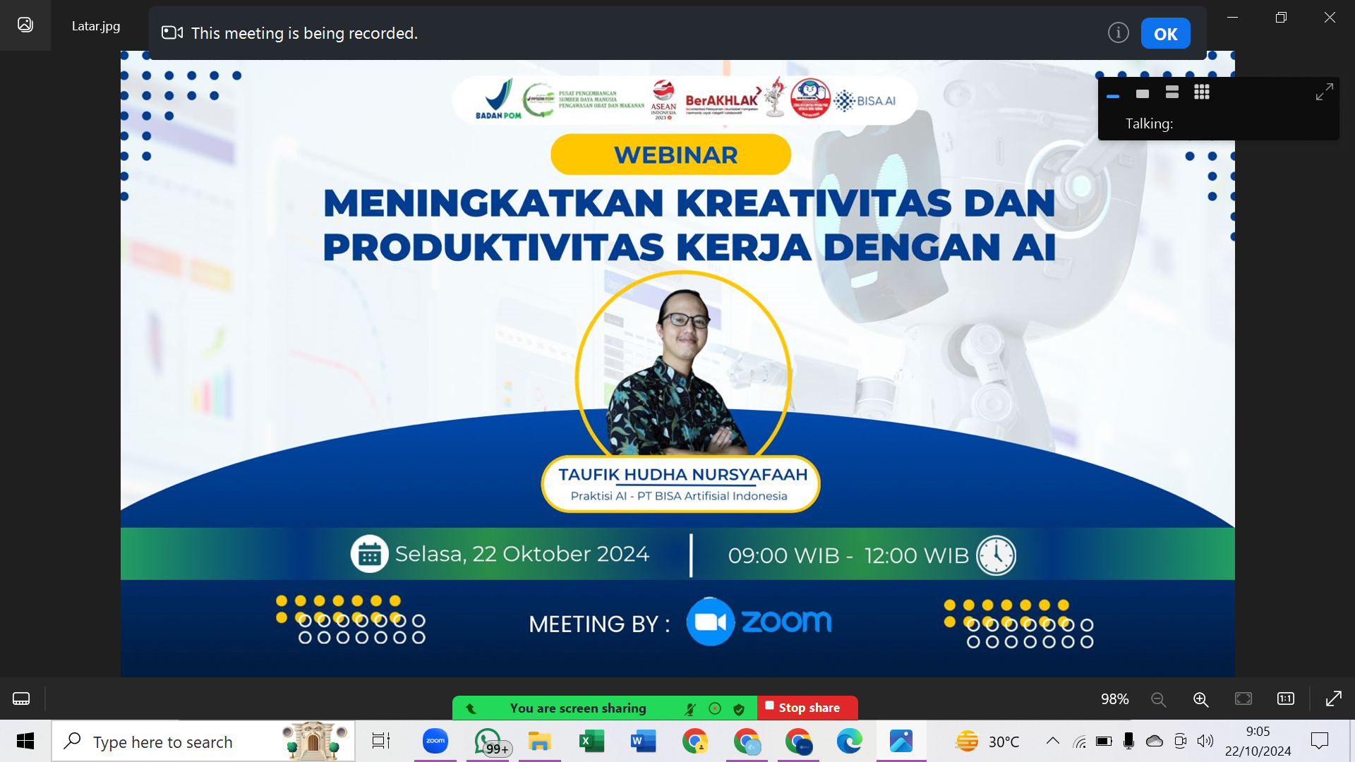 Webinar Bisa AI x BPOM, Produktifitas Kerja dengan AI